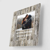 Horloge Carrée Bois désossé 5 ans photo (Angle)