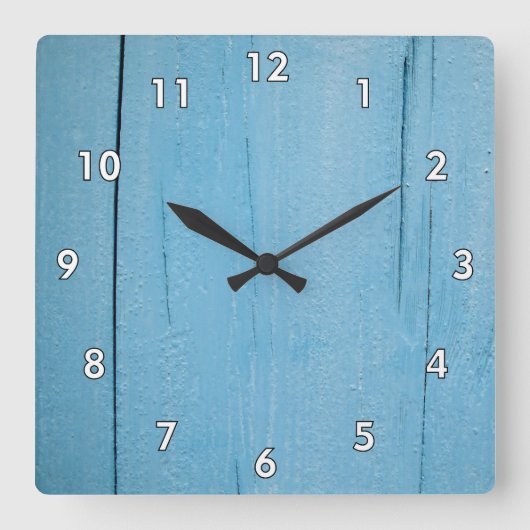 Horloge Carrée Bois peint bleu foncé (Recto)