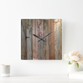 Horloge Carrée bois primitif de grange de pays occidental de (Maison)