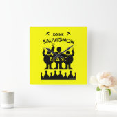 Horloge Carrée Boisson de vin Sauvignon Blanc (Maison)