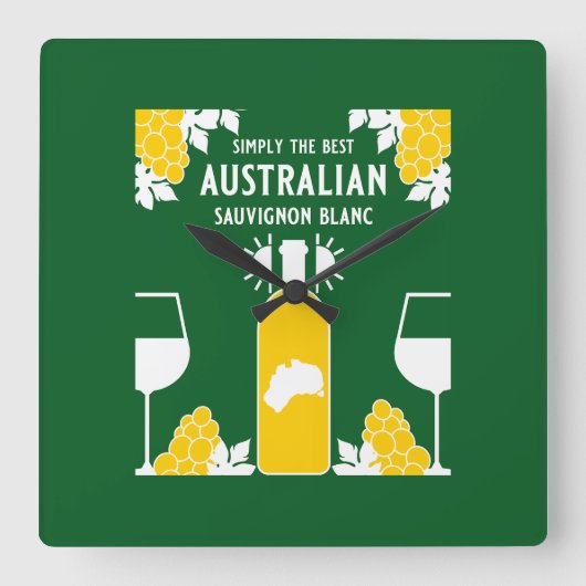 Horloge Carrée Boisson de vin Sauvignon Blanc (Recto)