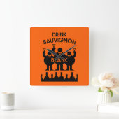Horloge Carrée Boisson de vin Sauvignon Blanc (Maison)