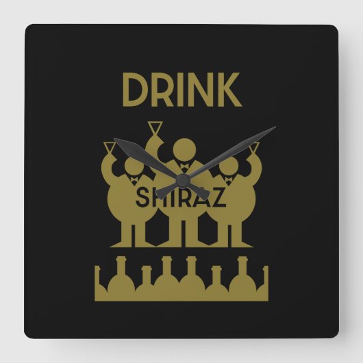 Horloge Carrée Boissons de vins de Shiraz (Recto)