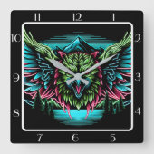 Horloge Carrée Bold Neon Falcon (Recto)