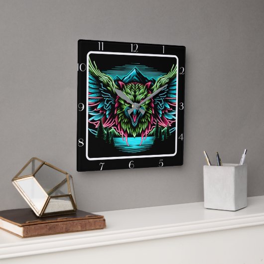 Horloge Carrée Bold Neon Falcon (Bureau)