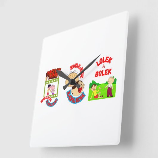 HORLOGE CARRÉE BOLEK ET LOLEK (Angle)