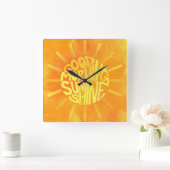 Horloge Carrée Bonjour, Sunshine ! (Maison)