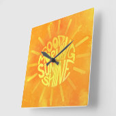 Horloge Carrée Bonjour, Sunshine ! (Angle)