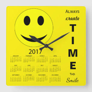 Horloge Carrée Bonne année 2017 Inspirational Calendar
