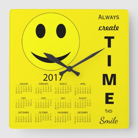 Horloge Carrée Bonne année 2017 Inspirational Calendar (Recto)