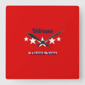 Horloge Carrée Bonne fête des anciens combattants (Recto)