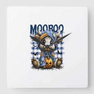 Horloge Carrée Boo Halloween Highland Cow effrayant