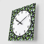 Horloge Carrée Boomerangs rétro (Angle)