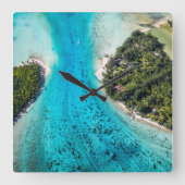 Horloge Carrée Bora Bora - Chemin Vers L'Océan (Recto)