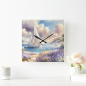 Horloge Carrée Bord de mer de la Lavande (Maison)