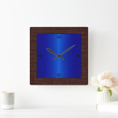 Horloge Carrée Border Blue Stainless (Maison)