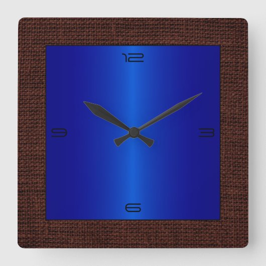 Horloge Carrée Border Blue Stainless (Recto)