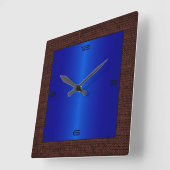 Horloge Carrée Border Blue Stainless (Angle)