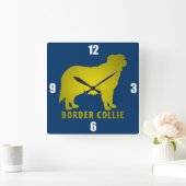 Horloge Carrée Border Collie (Maison)