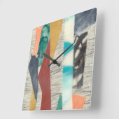 Horloge Carrée Bordure couleur II (Angle)