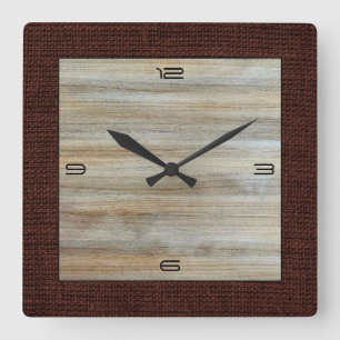 Horloge Carrée Bordure de Burap moderne pour le grain de bois