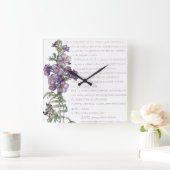 Horloge Carrée Botanical Jacobs Ladder Family Flowers Wall Clock (Maison)