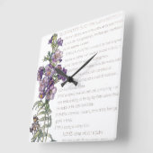Horloge Carrée Botanical Jacobs Ladder Family Flowers Wall Clock (Angle)