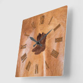 Horloge Carrée Bottes bronzées par Faux de cuir et de cowboy de (Angle)