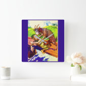 Horloge Carrée bouc de chèvre et troll (Maison)