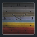 Horloge Carrée Bouche D'Aquarelle Sale De Couleur Pop D'Art Abstr<br><div class="desc">Horloge murale carré, décoration murale et décoration d'ameublement accessoire imprimé avec Stormy Salty Watercolor Pop Of Color Art Abstrait dessin de The Fabric Seal imprimer sur demande boutique à Zazzle #ZazzleMade https://www.zazzle.com/store/thefabricseal 🎨 L'élégant American West rencontre l'art contemporain de Boho Chic avec un mélange frappant de couleurs terre, mer et...</div>