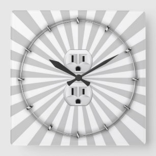 Horloge Carrée Bouchon électrique Mur Outlet Fun Personnaliser Ce
