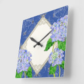 Horloge Carrée Boucles de diamant Boucles d'oreilles Bleu Hydrang (Angle)