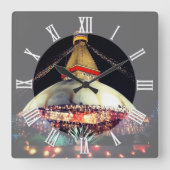 Horloge Carrée Boudhanath Stupa la nuit, Katmandou, Népal (Recto)