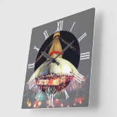 Horloge Carrée Boudhanath Stupa la nuit, Katmandou, Népal (Angle)