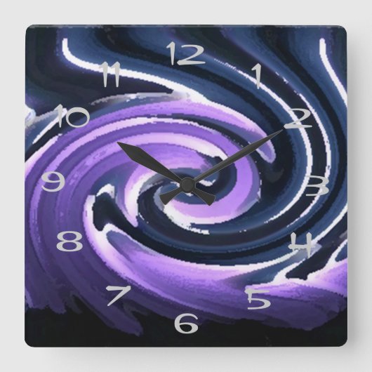 Horloge Carrée Bougie dans le vent (violet) (Recto)