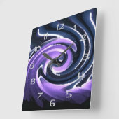 Horloge Carrée Bougie dans le vent (violet) (Angle)