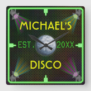 Horloge Carrée Boule à la maison personnalisable de disco des