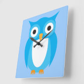 Horloge Carrée Boule bleue - Ajoutez votre propre texte (Angle)