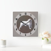 Horloge Carrée Bouledogue Fier (Maison)