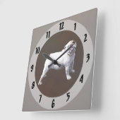Horloge Carrée Bouledogue Fier (Angle)