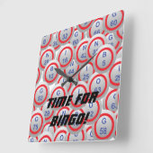 Horloge Carrée Boules de bingo-test (Angle)