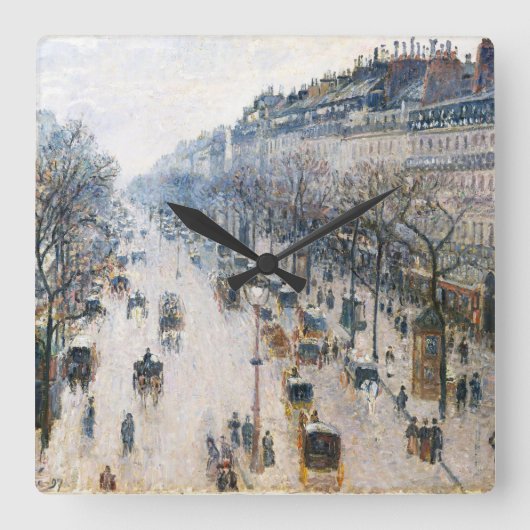 Horloge Carrée Boulevard Montmartre by Pissaro Acrylic Wall Clock (Recto)