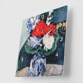 Horloge Carrée Bouquet avec Little Delft, Paul Cezanne (Angle)