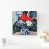 Horloge Carrée Bouquet avec Little Delft, Paul Cezanne (Maison)