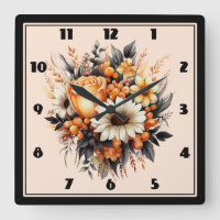 Bouquet de fleurs gris-jaune orange