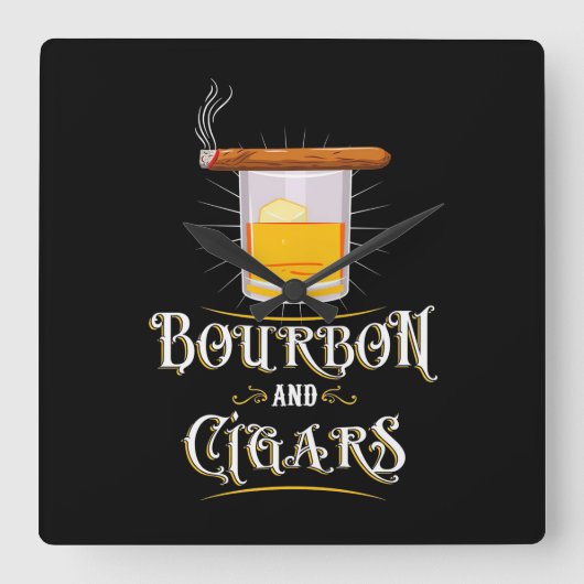 Horloge Carrée Bourbon Et Cigares (Recto)