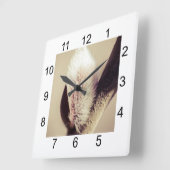 Horloge Carrée Bourgeons de saules - Poussée de la nouvelle vie (Angle)
