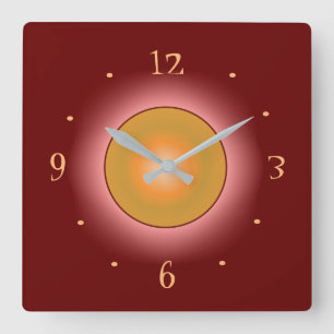 Horloge Carrée Bourgogne avec lumineux s'est levé/cercle >