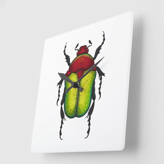 Horloge Carrée Bousier (Angle)