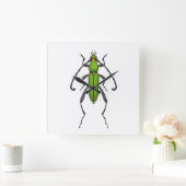 Horloge Carrée Bousier vert (Maison)